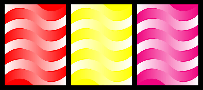 Abstract Gradient Waves in Red Yellow and Pink Minimalist Background Design