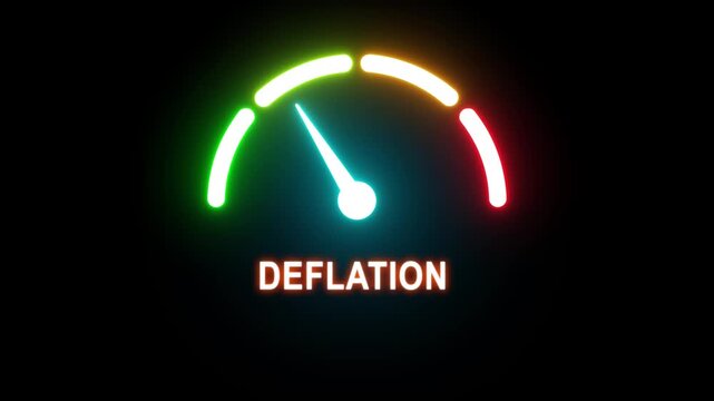 Neon Deflation Meter Gauge Animation, Digital Level Indicator Display, Futuristic Monitoring Interface with Glowing Signal Meter. animation