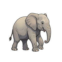 Fototapeta premium Gray Elephant Isolated Transparent Background