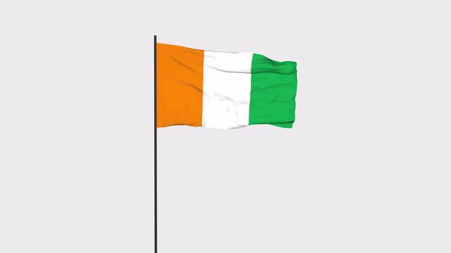 Ivory Coast Flag Animation 4K Transparent Background with Alpha Channel