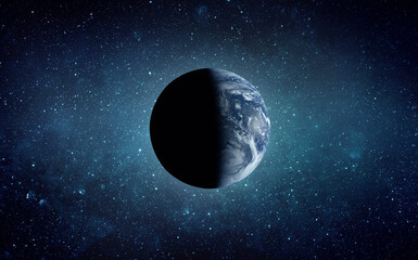 Obraz premium View from space of the sunrise over planet Earth . Elements of this image furnished by NASA.