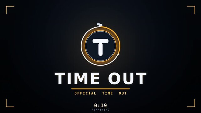 Timeout sign in black background 