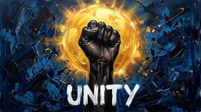 Raised fist symbol of unity and strength artistic illustration with strength