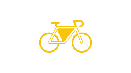 Fototapeta premium Yellow bicycle icon on white background, minimalist design, vector graphic