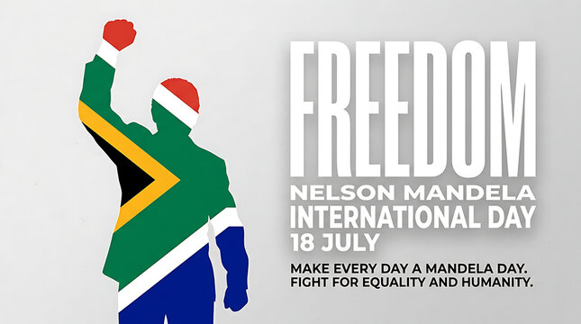 Nelson mandela international day poster about equality and social justice