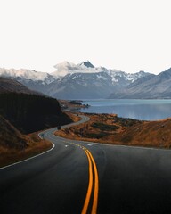 Fototapeta premium Scenic road, nature border background