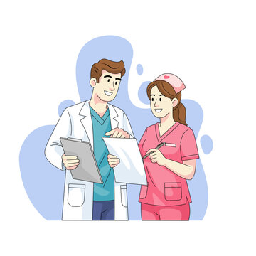 Medical staff holding charts