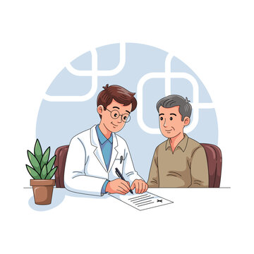 Doctor writing patient prescription
