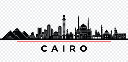 Obraz premium Cairo city skyline silhouette vector illustration