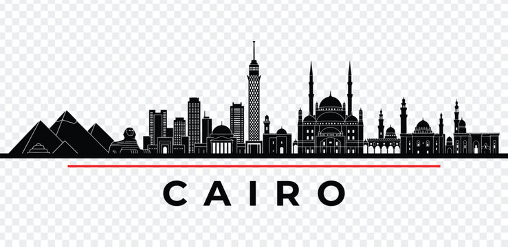 Cairo city skyline silhouette vector illustration