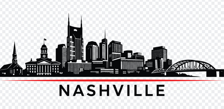 Nashville tennessee city skyline silhouette