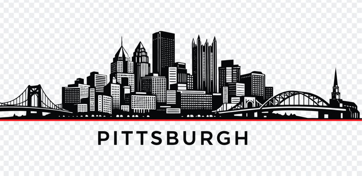 Pittsburgh city skyline silhouette vector illustration