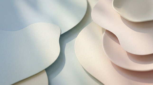 Soft Pastel Petal Shaped Ceramic Tableware Display