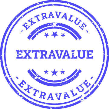 Extravagance stamp graphic blue ink seal for promotions discounts and special offers