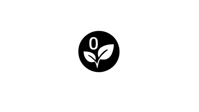 Eco friendly logo, green leaf symbol, zero waste icon, sustainable vector graphic