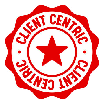 client centric seal badge. client centric label sticker. Vector sign