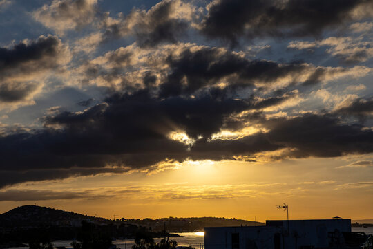 Sunrise over the Mediterranean Sea. Palma de Mallorca, Spain