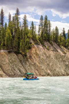 Summer river rafting adventure on a mountain river