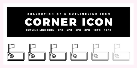 Collection of Corner Flag Icons for Soccer © Icon