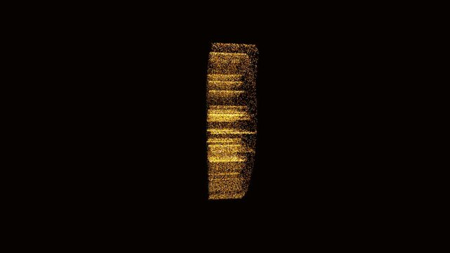 Stunning animation featuring a tiger head made of glowing golden light particles rotating on a solid black background. Ideal for festive luxury events and oriental themes.