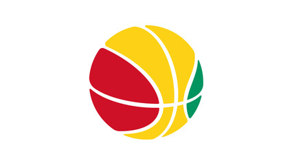 Obraz premium Guinea basketball flag, color vector illustration