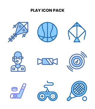 Play Two Colour Graphics Icons Pack