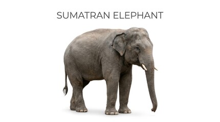 Obraz premium Sumatran Elephant standing proudly, showcasing its majestic presence and unique features