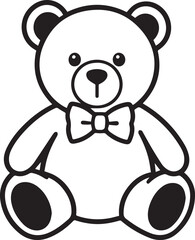 A cute teddy bear illustration with a bowtie, perfect for children's themes or design elements. © DesignINKZ