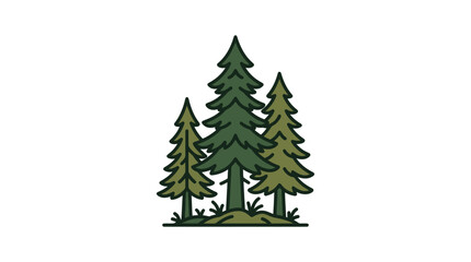 Obraz premium Pine Tree Forest Vector Illustration