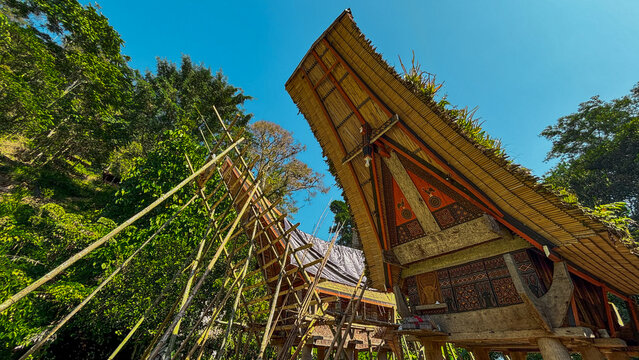 Tongkonan Toraja architecture, detail art traditional.