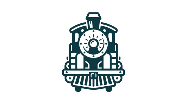 Steam Locomotive Front View Vector Illustration