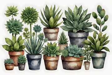 Fototapeta premium Succulent plants in various arrangements
