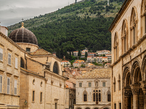 Dubrovnik Old Town Is At The Base Of A Mountain.