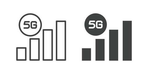 Obraz premium 5G Cellular Network Icon. Line and glyph solid icon