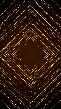 abstract gold frames with golden glitter shiny stars and bokeh lights and particle ,dark luxury holiday christmas and new year vertical social media motion background
