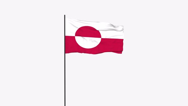 Greenland Flag Animation 4K Transparent Background with Alpha Channel