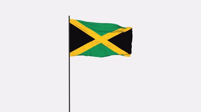 Jamaica Flag Animation 4K Transparent Background with Alpha Channel