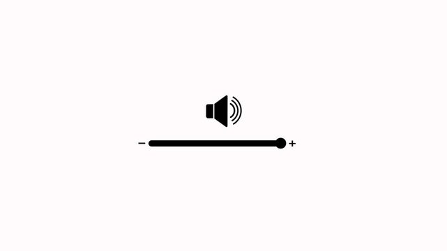 Modern speaker volume animation on white background. Volume increase screen. sound button and speaker sign. Audio volume button element for music player and media control with alpha channel