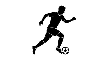 Obraz premium Soccer player silhouette on a white background dynamic sports illustration