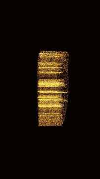 Beautiful vertical animation of a Chinese zodiac tiger face created from shimmering golden light particles on a black background. Perfect for festive mobile content and stories.