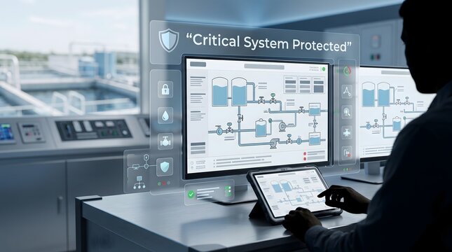 Control room operator monitors critical system on digital interface