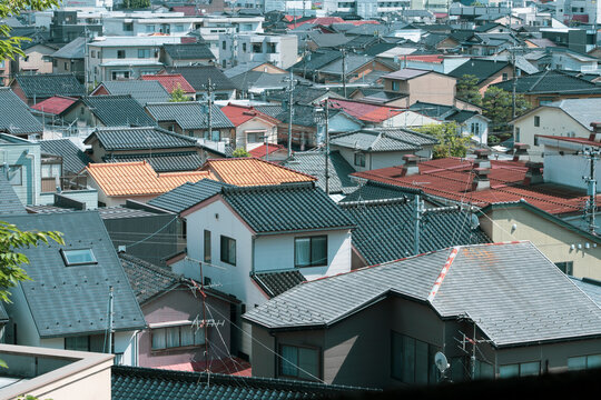 A Residential Neighborhood in Japan.  日本の住宅街。石川県金沢市。
