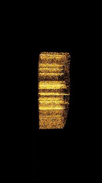 Premium vertical animation of a golden tiger head formed by glittering particles rotating seamlessly. Optimized for mobile screens and Lunar New Year social media content.