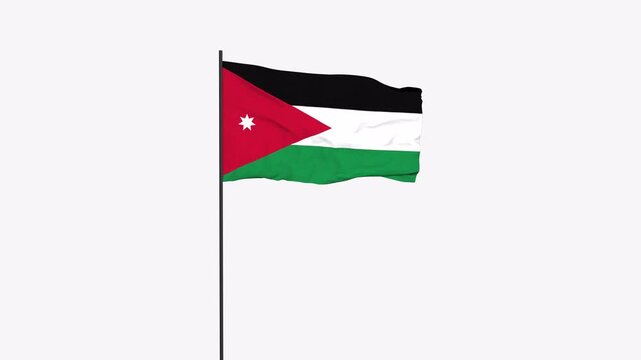 Jordan Flag Animation 4K Transparent Background with Alpha Channel