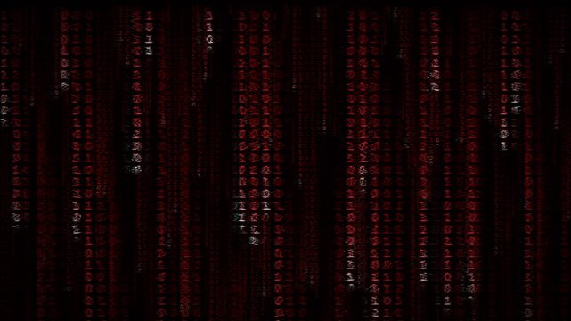 Blood binary system glitch data flow red hacker code