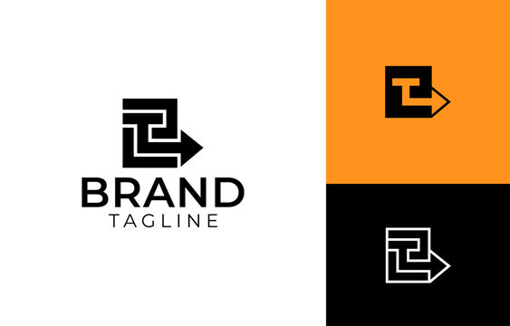 Letters ET or TE Arrow Monogram Template Design with three different Backgrounds. Letters EQ Logo.