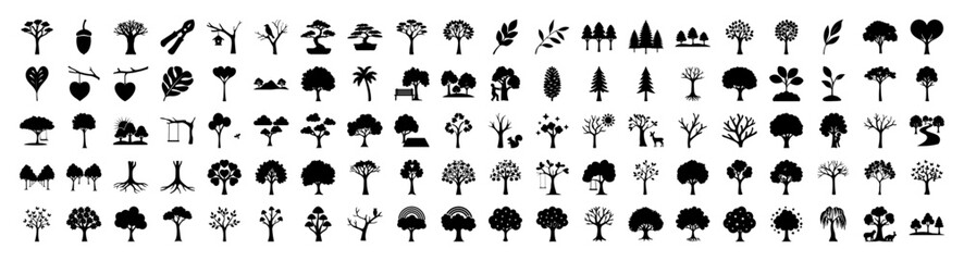 Fototapeta premium Flat icons set of various animals and nature symbols - Colorful flat icons depicting diverse animals, nature symbols, and objects for web design, apps, and presentations.