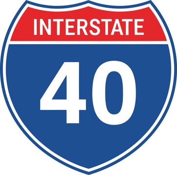 Interstate 40 highway road sign vector illustration for travel and transportation design