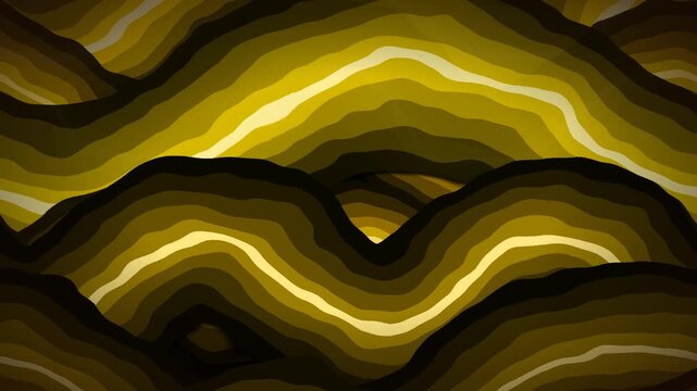 Liquid gold strata psychedelic groovy wavy liquid lines yellow
