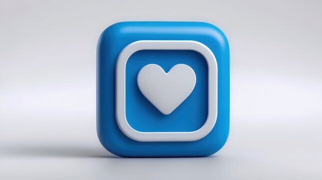 Blue heart icon represents love connection approval